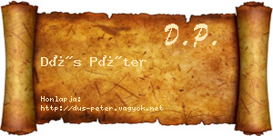 Dús Péter névjegykártya