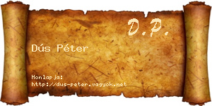 Dús Péter névjegykártya